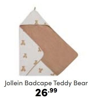 Aanbiedingen Jollein badcape teddy bear - Jollein - Geldig van 19/02/2023 tot 25/02/2023 bij Baby & Tiener Megastore