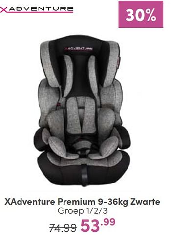 Aanbiedingen Xadventure premium 9-36kg zwarte - Xadventure - Geldig van 19/02/2023 tot 25/02/2023 bij Baby & Tiener Megastore