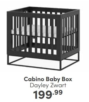 Aanbiedingen Cabino baby box dayley zwart - Cabino - Geldig van 19/02/2023 tot 25/02/2023 bij Baby & Tiener Megastore
