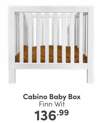Aanbiedingen Cabino baby box finn wit - Cabino - Geldig van 19/02/2023 tot 25/02/2023 bij Baby & Tiener Megastore