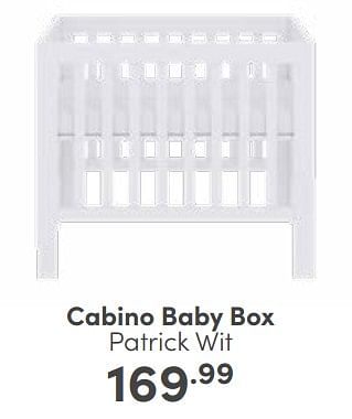 Aanbiedingen Cabino baby box patrick wit - Cabino - Geldig van 19/02/2023 tot 25/02/2023 bij Baby & Tiener Megastore