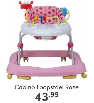 Aanbiedingen Cabino loopstoel roze - Cabino - Geldig van 19/02/2023 tot 25/02/2023 bij Baby & Tiener Megastore