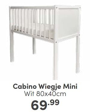 Aanbiedingen Cabino wiegje mini wit - Cabino - Geldig van 19/02/2023 tot 25/02/2023 bij Baby & Tiener Megastore