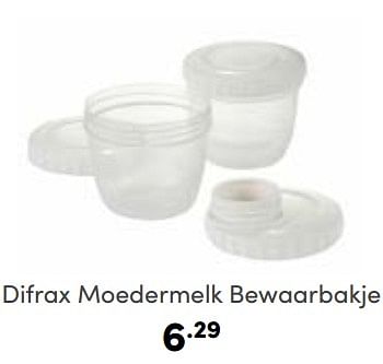 Aanbiedingen Difrax moedermelk bewaarbakje - Difrax - Geldig van 19/02/2023 tot 25/02/2023 bij Baby & Tiener Megastore
