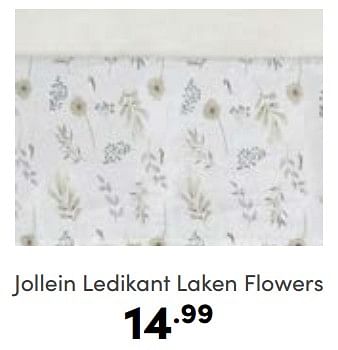 Aanbiedingen Jollein ledikant laken flowers - Jollein - Geldig van 19/02/2023 tot 25/02/2023 bij Baby & Tiener Megastore
