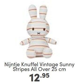 Aanbiedingen Nijntje knuffel vintage sunny stripes all over - Nijntje - Geldig van 19/02/2023 tot 25/02/2023 bij Baby & Tiener Megastore