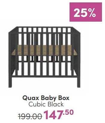 Aanbiedingen Quax baby box cubic black - Quax - Geldig van 19/02/2023 tot 25/02/2023 bij Baby & Tiener Megastore