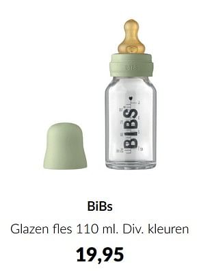 Aanbiedingen Bibs glazen fles - Bibs - Geldig van 15/02/2023 tot 13/03/2023 bij Babypark