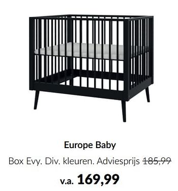Aanbiedingen Europe baby box evy - Europe baby - Geldig van 15/02/2023 tot 13/03/2023 bij Babypark