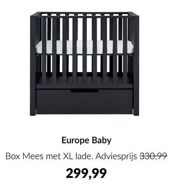 Aanbiedingen Europe baby box mees met xl lade - Europe baby - Geldig van 15/02/2023 tot 13/03/2023 bij Babypark