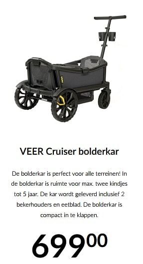 Aanbiedingen Veer cruiser bolderkar - Veer - Geldig van 15/02/2023 tot 13/03/2023 bij Babypark