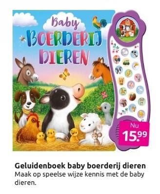 Aanbiedingen Geluidenboek baby boerderij dieren - Huismerk - Boekenvoordeel - Geldig van 18/02/2023 tot 28/02/2023 bij Boekenvoordeel