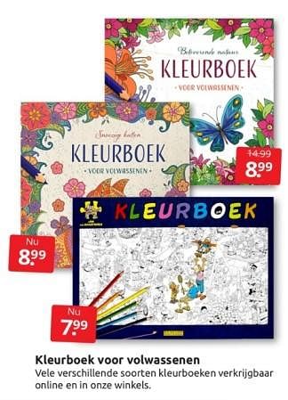 Aanbiedingen Kleurboek voor volwassenen - Huismerk - Boekenvoordeel - Geldig van 18/02/2023 tot 28/02/2023 bij Boekenvoordeel