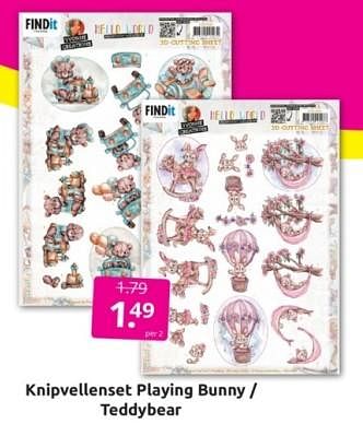 Aanbiedingen Knipvellenset playing bunny - teddybear - Huismerk - Boekenvoordeel - Geldig van 18/02/2023 tot 28/02/2023 bij Boekenvoordeel