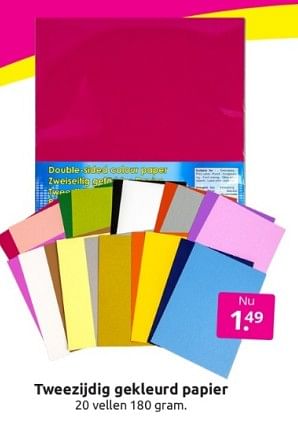 Aanbiedingen Tweezijdig gekleurd papier - Huismerk - Boekenvoordeel - Geldig van 18/02/2023 tot 28/02/2023 bij Boekenvoordeel