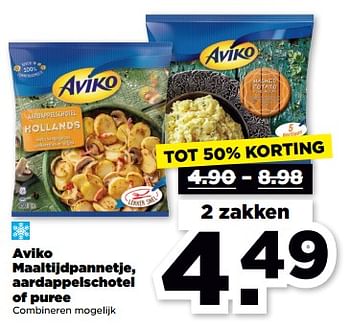 Aanbiedingen Aviko maaltijdpannetje, aardappelschotel of puree - Aviko - Geldig van 19/02/2023 tot 25/02/2023 bij Plus