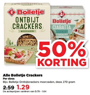 Aanbiedingen Bolletje ontbijtcrackers meerzaden - Bolletje - Geldig van 19/02/2023 tot 25/02/2023 bij Plus