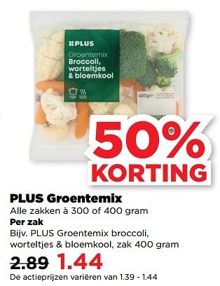 Aanbiedingen Plus groentemix - Huismerk - Plus - Geldig van 19/02/2023 tot 25/02/2023 bij Plus