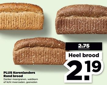 Aanbiedingen Plus korenlanders rond brood - Huismerk - Plus - Geldig van 19/02/2023 tot 25/02/2023 bij Plus