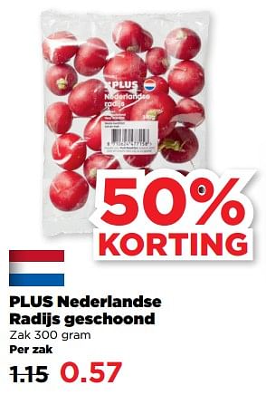 Aanbiedingen Plus nederlandse radijs geschoond - Huismerk - Plus - Geldig van 19/02/2023 tot 25/02/2023 bij Plus