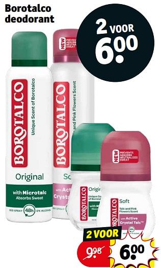 Aanbiedingen Borotalco deodorant - Borotalco - Geldig van 21/02/2023 tot 26/02/2023 bij Kruidvat