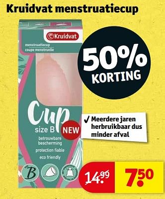 Aanbiedingen Kruidvat menstruatiecup - Huismerk - Kruidvat - Geldig van 21/02/2023 tot 26/02/2023 bij Kruidvat