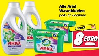 Aanbiedingen Alle ariel wasmiddelen - Ariel - Geldig van 20/02/2023 tot 26/02/2023 bij Nettorama