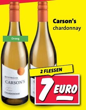Aanbiedingen Carson`s chardonnay - Witte wijnen - Geldig van 20/02/2023 tot 26/02/2023 bij Nettorama