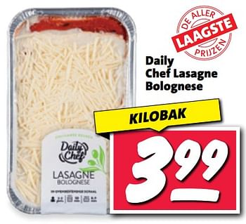 Aanbiedingen Daily chef lasagne bolognese - Daily chef - Geldig van 20/02/2023 tot 26/02/2023 bij Nettorama