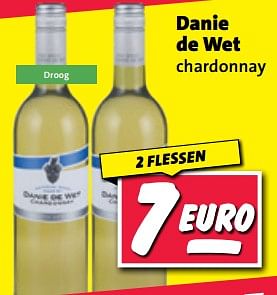 Aanbiedingen Danie de wet chardonnay - Witte wijnen - Geldig van 20/02/2023 tot 26/02/2023 bij Nettorama
