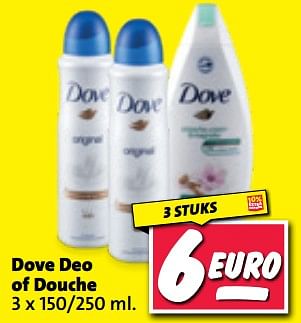 Aanbiedingen Dove deo of douche - Dove - Geldig van 20/02/2023 tot 26/02/2023 bij Nettorama