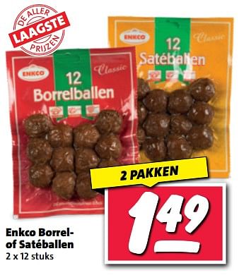 Aanbiedingen Enkco borrel- of satéballen - Enkco - Geldig van 20/02/2023 tot 26/02/2023 bij Nettorama