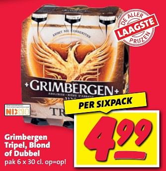Aanbiedingen Grimbergen tripel, blond of dubbel - Grimbergen - Geldig van 20/02/2023 tot 26/02/2023 bij Nettorama