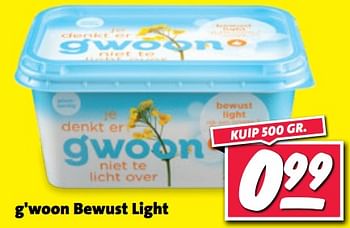 Aanbiedingen G`woon bewust light - G'woon - Geldig van 20/02/2023 tot 26/02/2023 bij Nettorama