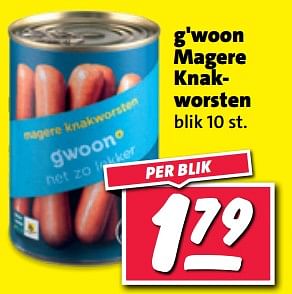 Aanbiedingen G`woon magere knakworsten - G'woon - Geldig van 20/02/2023 tot 26/02/2023 bij Nettorama