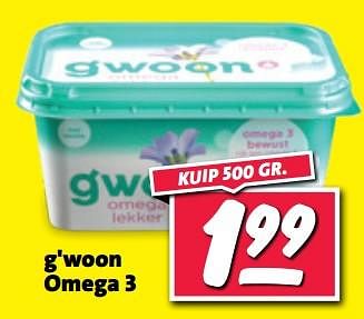 Aanbiedingen G`woon omega 3 - G'woon - Geldig van 20/02/2023 tot 26/02/2023 bij Nettorama