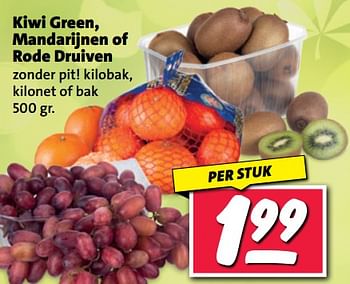 Aanbiedingen Kiwi green, mandarijnen of rode druiven - Huismerk - Nettorama - Geldig van 20/02/2023 tot 26/02/2023 bij Nettorama