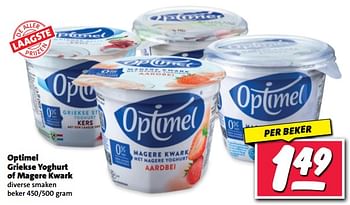 Aanbiedingen Optimel griekse yoghurt of magere kwark - Optimel - Geldig van 20/02/2023 tot 26/02/2023 bij Nettorama