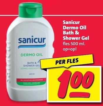 Aanbiedingen Sanicur dermo oil bath + shower gel - Sanicur - Geldig van 20/02/2023 tot 26/02/2023 bij Nettorama