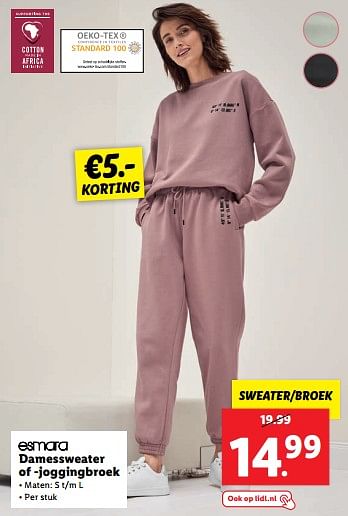 Aanbiedingen Damessweater of -joggingbroek - Esmara - Geldig van 20/02/2023 tot 26/02/2023 bij Lidl