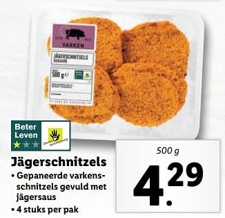 Aanbiedingen Jägerschnitzels - Huismerk - Lidl - Geldig van 20/02/2023 tot 26/02/2023 bij Lidl
