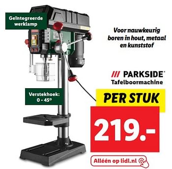 Aanbiedingen Parkside tafelboormachine - Parkside - Geldig van 20/02/2023 tot 26/02/2023 bij Lidl