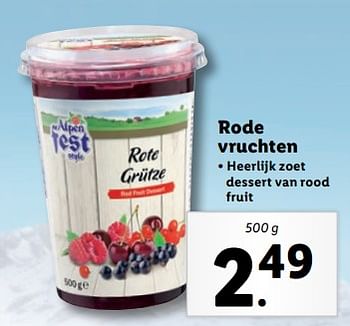 Aanbiedingen Rode vruchten - Alpen Fest - Geldig van 20/02/2023 tot 26/02/2023 bij Lidl
