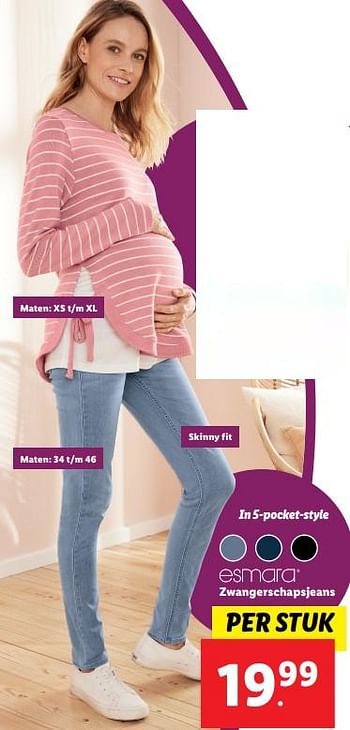 Aanbiedingen Zwangerschapsjeans - Esmara - Geldig van 20/02/2023 tot 26/02/2023 bij Lidl