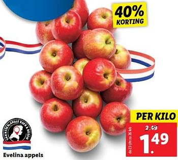 Aanbiedingen Evelina appels - Huismerk - Lidl - Geldig van 20/02/2023 tot 26/02/2023 bij Lidl