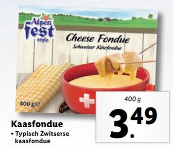 Aanbiedingen Kaasfondue - Alpen Fest - Geldig van 20/02/2023 tot 26/02/2023 bij Lidl