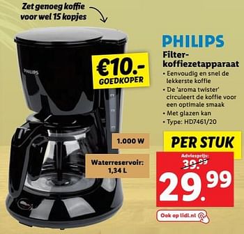 Aanbiedingen Philips filterkoffiezetapparaat - Philips - Geldig van 20/02/2023 tot 26/02/2023 bij Lidl
