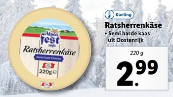 Aanbiedingen Ratsherrenkäse - Alpen Fest - Geldig van 20/02/2023 tot 26/02/2023 bij Lidl