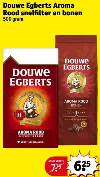 Aanbiedingen Douwe egberts aroma rood snelfilter en bonen - Douwe Egberts - Geldig van 21/02/2023 tot 26/02/2023 bij Kruidvat