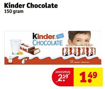 Aanbiedingen Kinder chocolate - Kinder - Geldig van 21/02/2023 tot 26/02/2023 bij Kruidvat